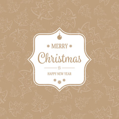 Obraz na płótnie Canvas Christmas Tree Seemless Pattern Design with Greetings