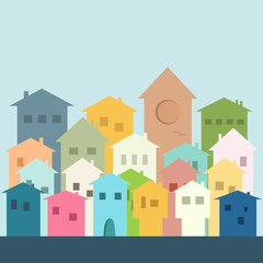 Colorful Houses. Real Estate Concept