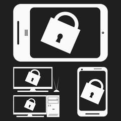 Obraz premium Set of Electronic Devices icon. Vector