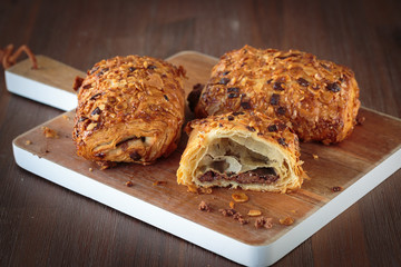 Chocolate bread croissant