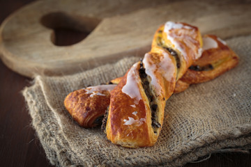 A braid with chocolate chips