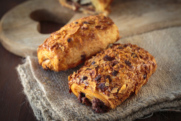 Chocolate bread croissant