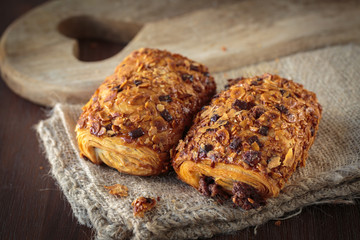 Chocolate bread croissant