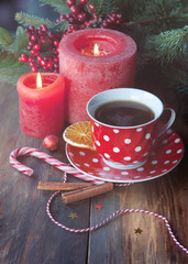 Christmas card with tea