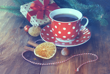 Christmas gift and tea