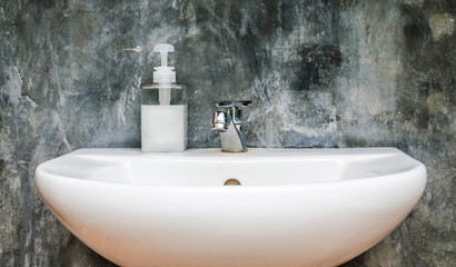 Design wash basin in a bathroom,