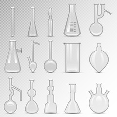 Empty lab flask vector set.