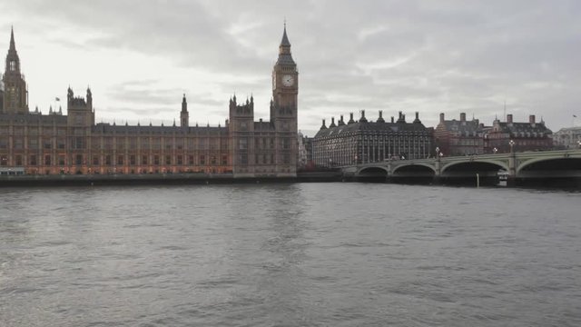 Houses of Parliament and Big Ben in London Time Lapse Video