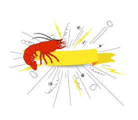 Shrimp Fish Vector Banner