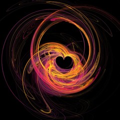 Schwarzer Hintergrund mit Herz in Rauchstruktur