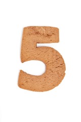 gingerbread letter, number - five