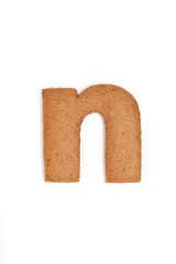 gingerbread letter - n