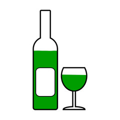 Bottle and glasse symbol icon.