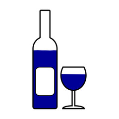 Bottle and glasse symbol icon.