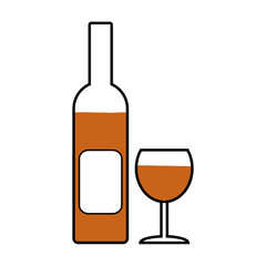 Bottle and glasse symbol icon.