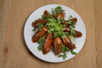 Rice-stuffed sausages called Mombar