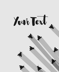 Naklejka premium Flies Silhouettes Vector Background