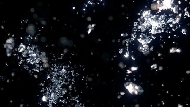 Water structure explosion with alpha matte