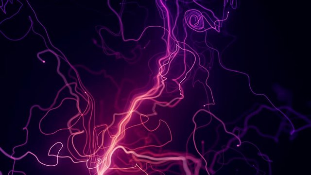 "Fireflies" particles trails flowing with slow orbiting camera movement