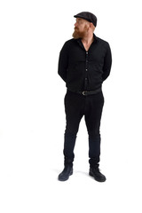 Redheaded man isolated with white background,