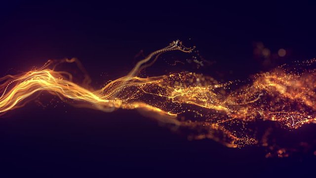 Particles trails flowing