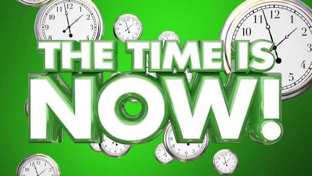 The Time is Now Clocks Urgent Call to Action 3d Animation