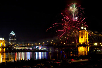 Fireworks along the Ohio River