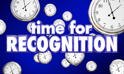 Time for Recognition Appreciation Clocks Honor 3d Illustration