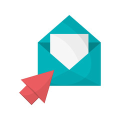 flat design message envelope and envelope  icon vector illustration