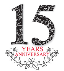 Anniversary Celebration Design with decorative Floral elements