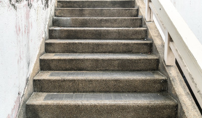 Cement with small gravel staircase