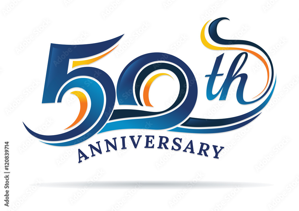 Wall mural anniversary emblems 50 in anniversary concept template design