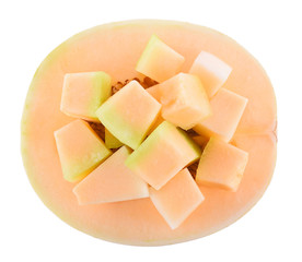 cantaloupe melon isolated on white background