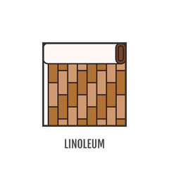 Flat icon of linoleum. Finishing materials, floor coverings. Vector illustration