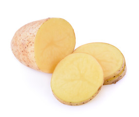 potato isolated on white background. top view