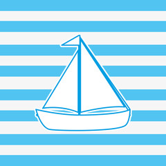 sail boat emblem image vector illustration design 