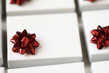 White Gift Box with Red Bow