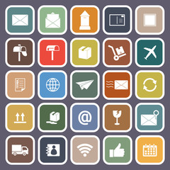 Post flat icons on purple background