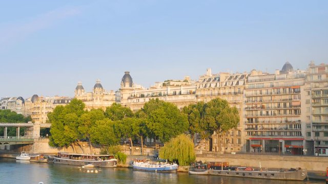 paris traditional building palace on the seine river in the neighborhood of eiffel tower 