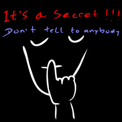 Hand Draw Sketch - Keep Silent and Secret Sign, isolated on white