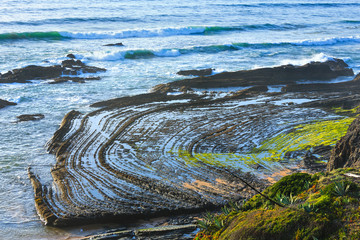 Natural amphitheater on beach (Algarve, Portugal).
