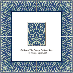 Antique tile frame pattern set_446 Vintage Spiral Leaf