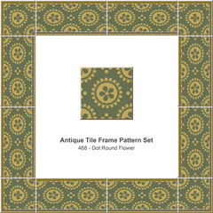 Antique tile frame pattern set_468 Dot Round Flower