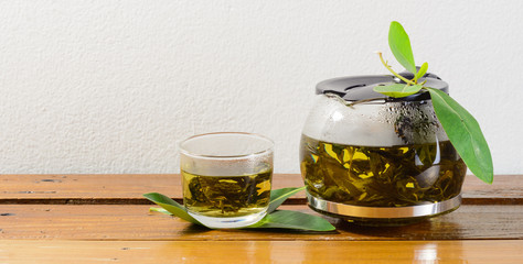 Teapot and glass