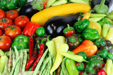 fresh farm picked vegetables isolated on white background