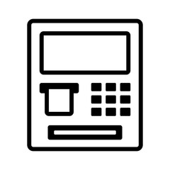 ATM / automated teller machine line art icon for banking apps and websites © martialred