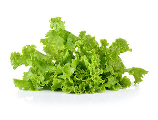 Fototapeta premium fresh lettuce leaves isolated on white