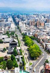 烏丸通と京都の町並み