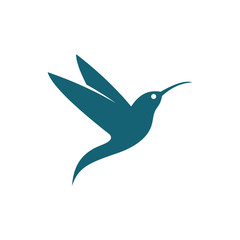 Simple Flying Hummingbird Colibri Logo Symbol