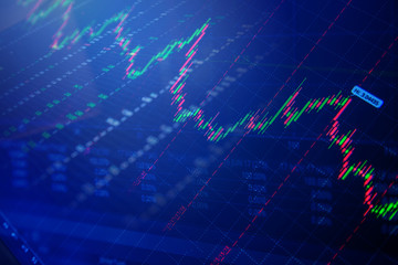 Candle stick graph chart of stock market investment trading